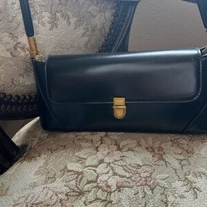 Black  vintage Handbag with Gold Accents